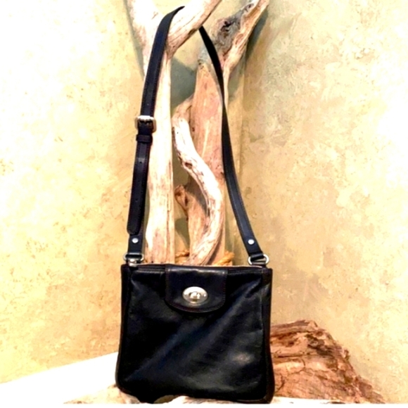 Womans Fossil‎  100% Leather Black Vintage Crossbody Bag - Picture 1 of 12